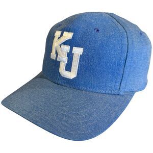 Vintage 90s KU Jayhawks TOW Fitted Hat Size 7 Kansas University Basketball